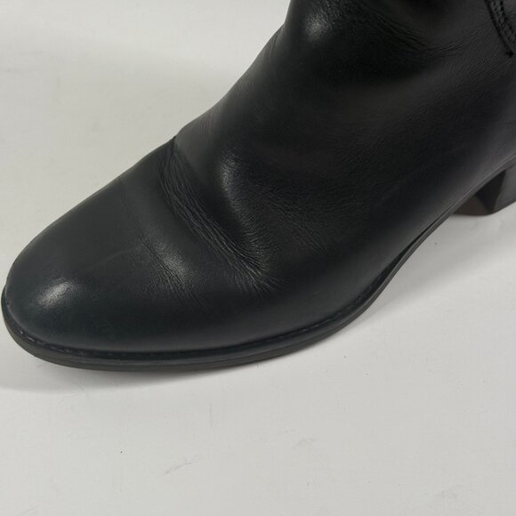 Franco Sarto Lithium Knee High Boots Black Block Heel Leather Zip Size 7M - Picture 9 of 13